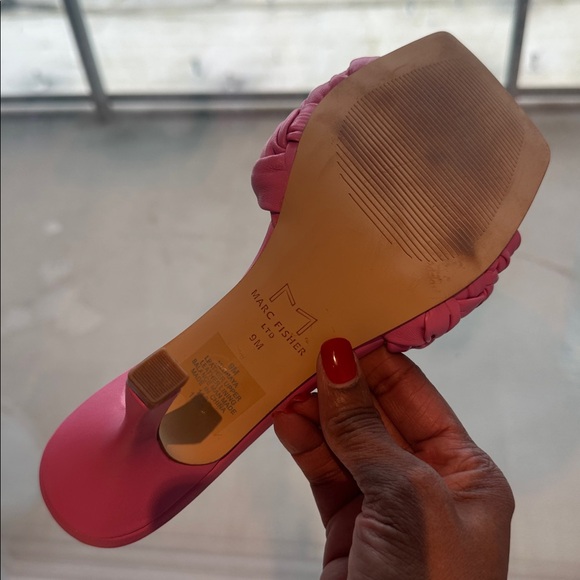 Marc Fisher “Draya” Braided Heel Sandal in Pink - Picture 9 of 9